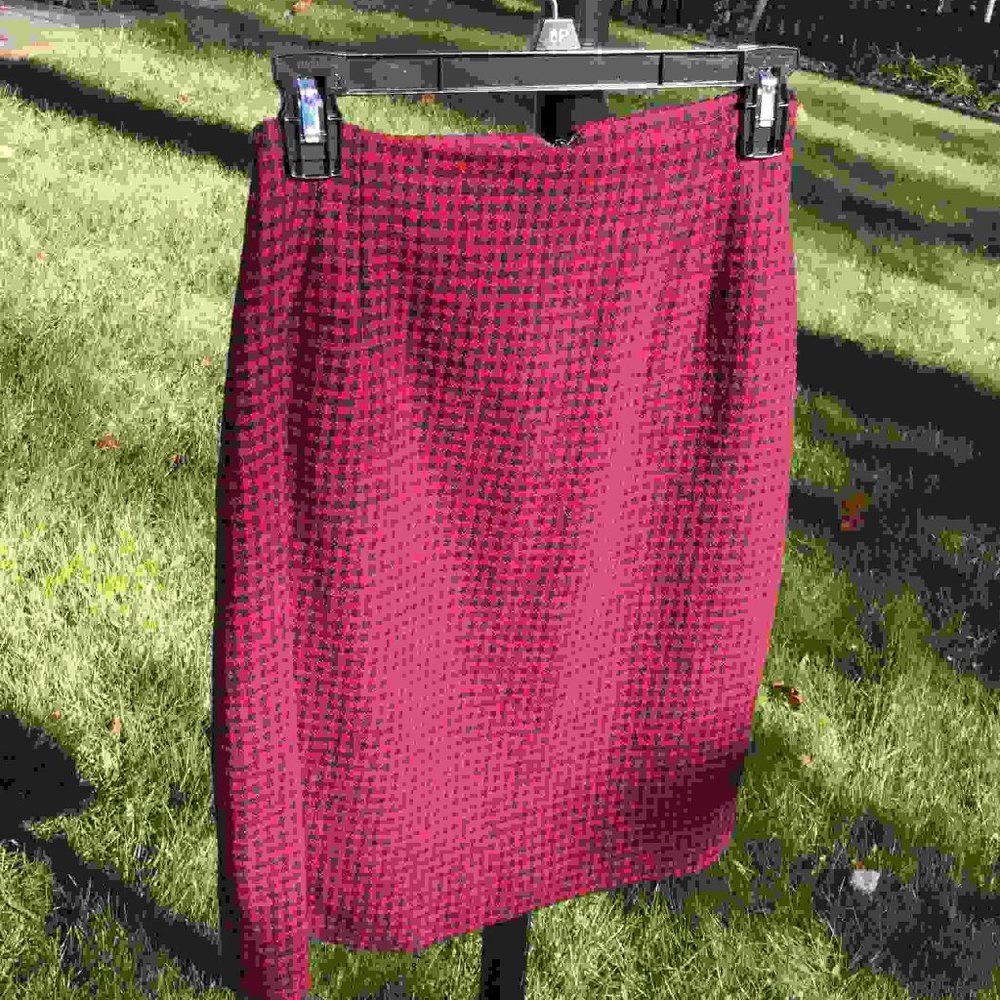 Jones New York Velvet Collar Wool Plaid Jacket-Skirt 2pc Set - Picture 2 of 2